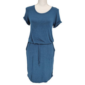 32 Degrees Cool S Dress Casual Jersey Drawstring Waist Pockets Teal